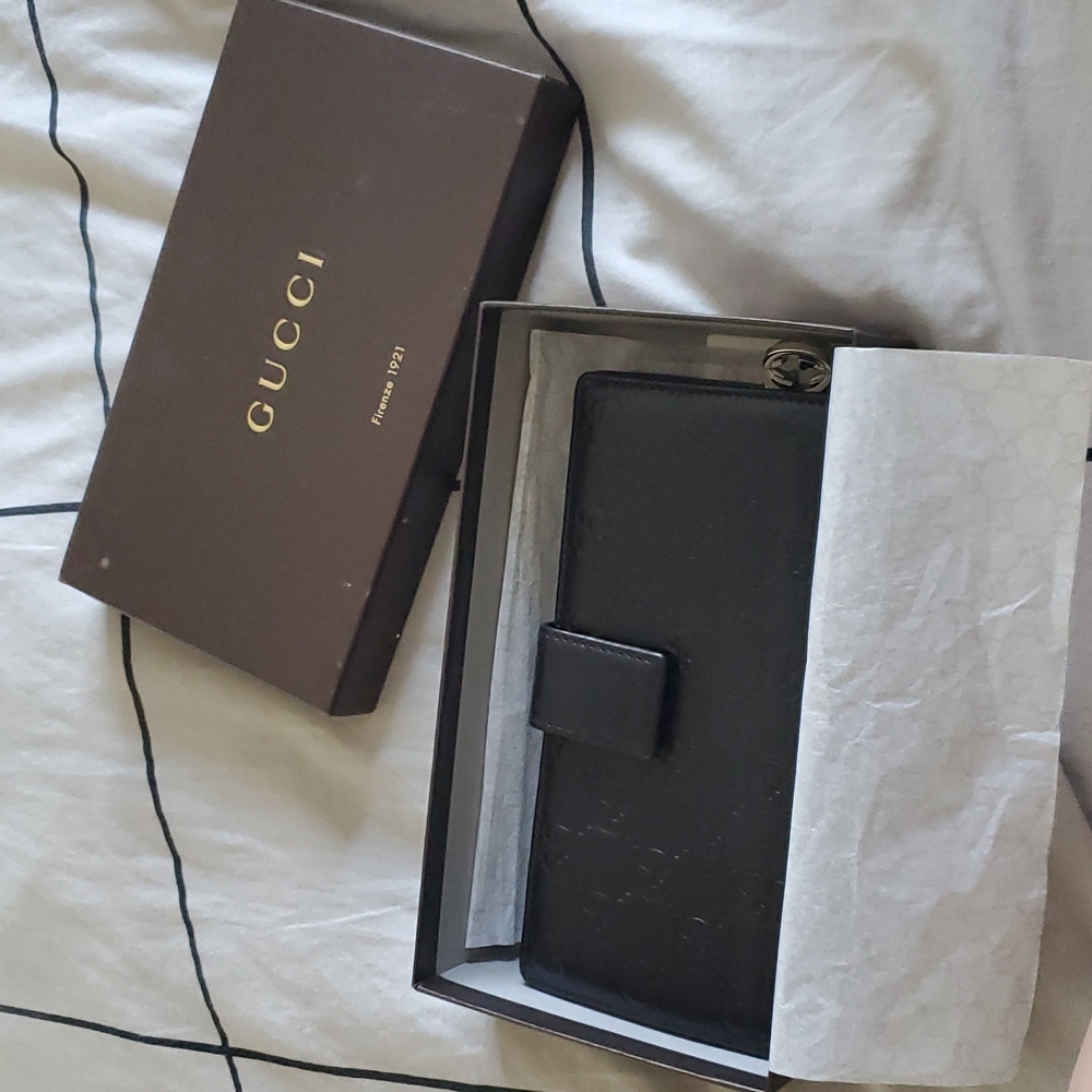 Vintage Gucci Guccisima Dyed Black Long Wallet